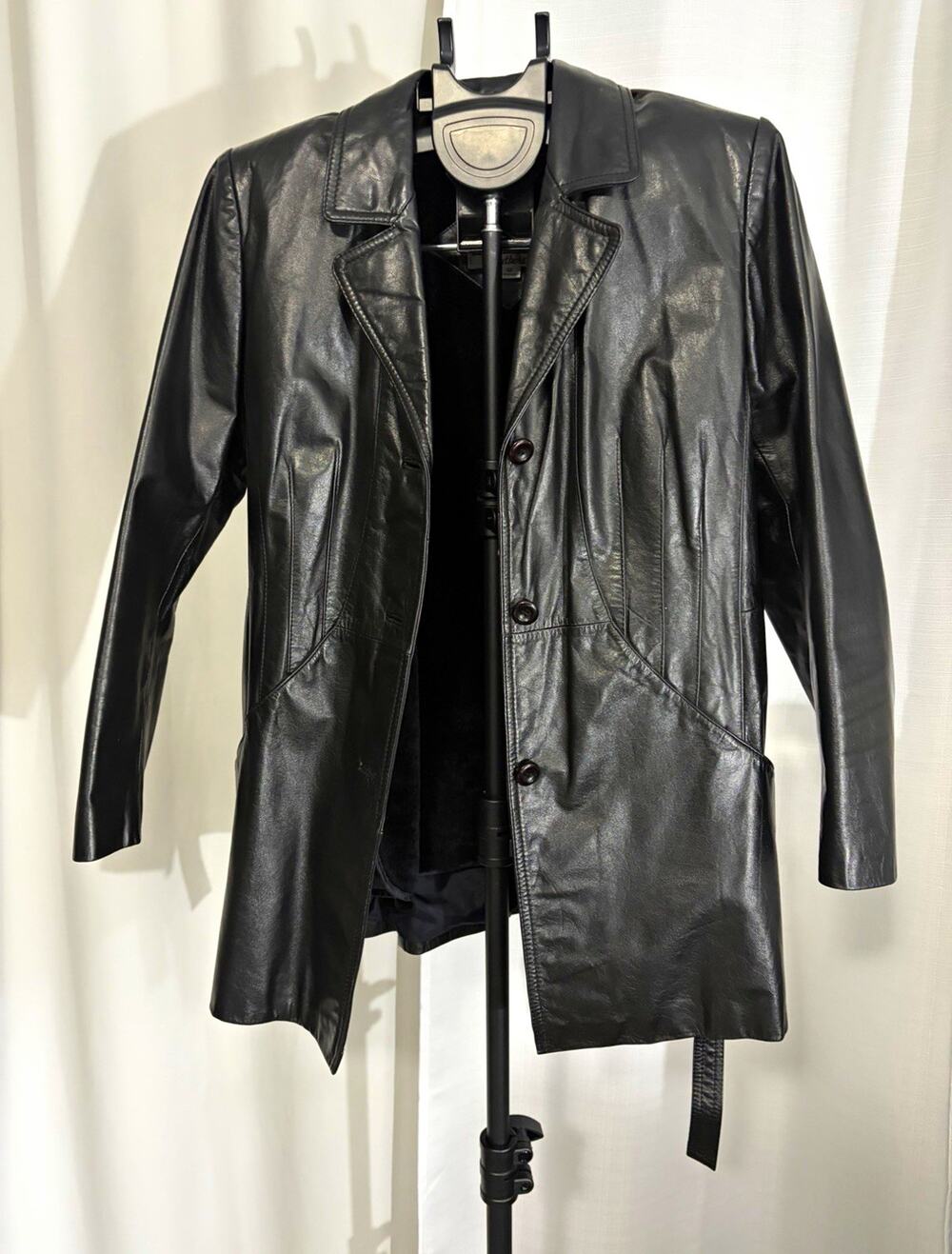 Classic Directions genuine Leathers Black Leather Button-Front Lined Jacket 12